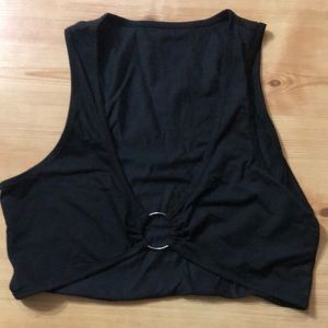 Black cropped silver ring